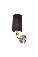 DK0035  Banyan Wall Lamp 1 Light Antique Brass, Black